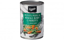 Epicure Petit Pois & Whole Baby Carrots In Salted Water  Tin  400 grams